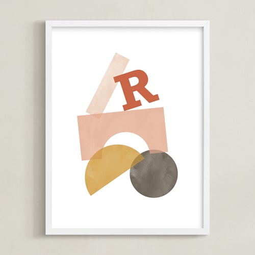 This is a sunset nursery wall art by Pixel and Hank called shape tower
