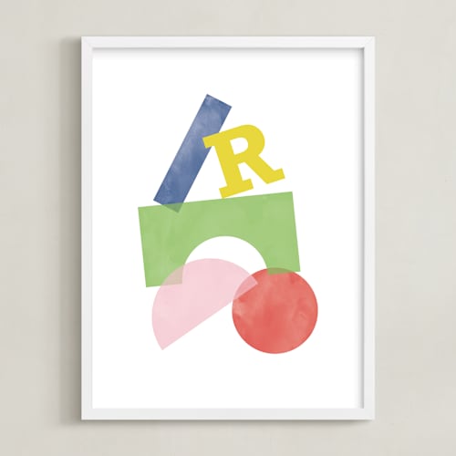 This is a primary nursery wall art by Pixel and Hank called shape tower