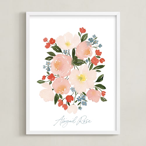 This is a rose nursery wall art by Kelsey Carlson called poppies & roses