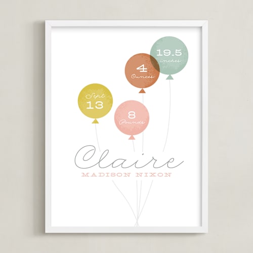 This is a meadow nursery wall art by Stacey Meacham called baby balloons