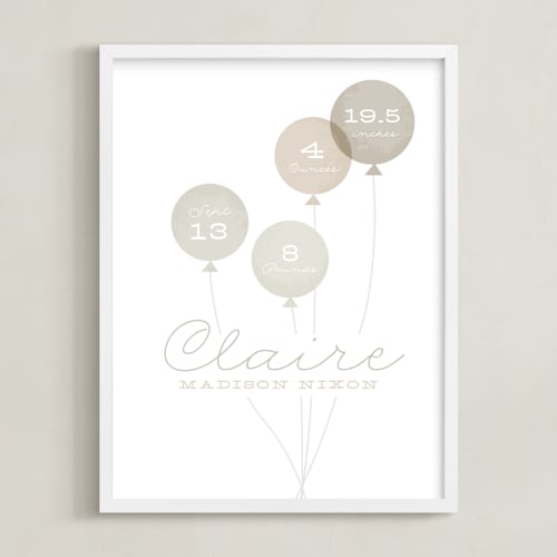 This is a neutral nursery wall art by Stacey Meacham called baby balloons