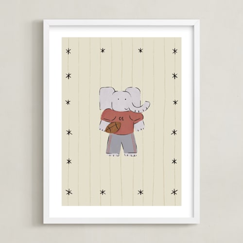 This is a sand nursery wall art with standard by Zove Ahhh called little all-stars - elephant
