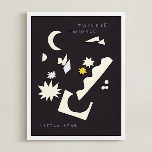 This is a twilight nursery wall art by Elliot Stokes called twinkle, twinkle little star