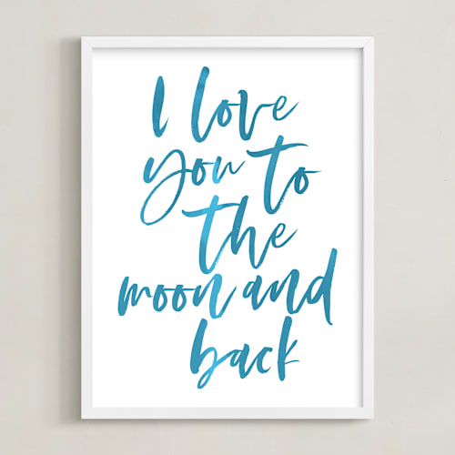 This is a ocean nursery wall art by Hudson meet Rose called i love you to the moon and back
