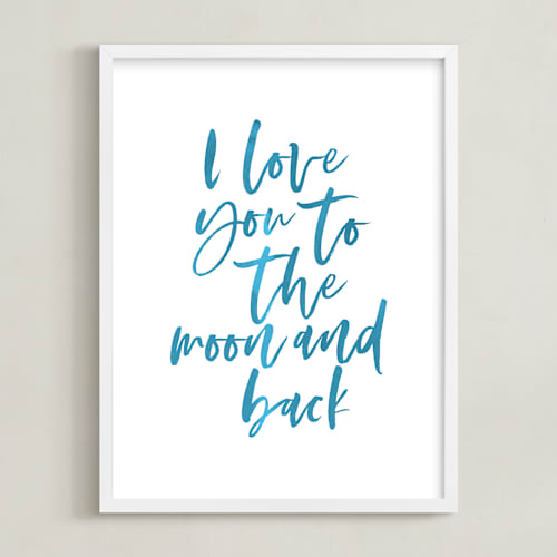 This is a ocean nursery wall art by Hudson meet Rose called i love you to the moon and back