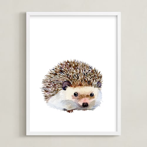 This is a hedgehog brown nursery wall art by Jieun K Rasband called baby hedgehog
