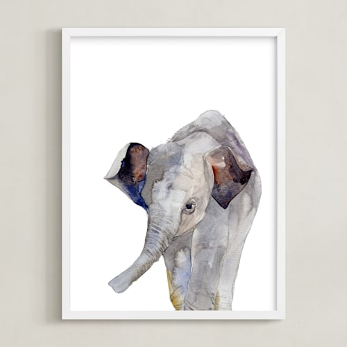 This is a elephant gray nursery wall art by Jieun K Rasband called baby animal friends: elephant