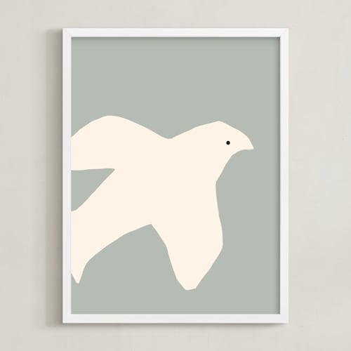This is a sky gray blue nursery wall art with standard by Coit Creative called summer dove