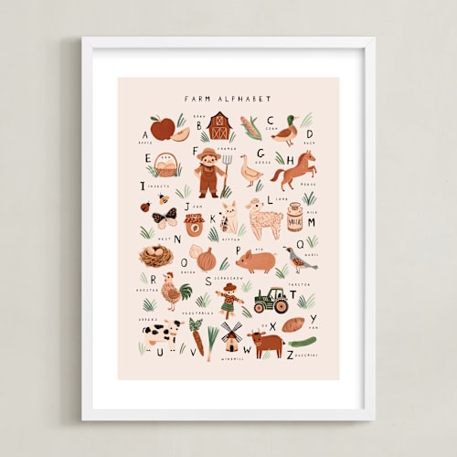 This is a sand nursery wall art by Vivian Yiwing called farm alphabet