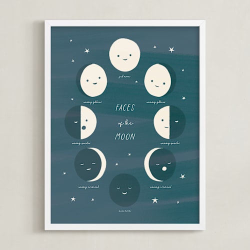 This is a slate nursery wall art by Ani Somi called faces of the moon