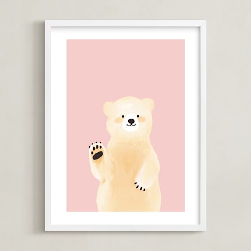 This is a bubblegum nursery wall art by Mollie Bohannon called so beary sweet