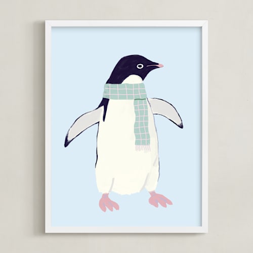 This is a antarctica nursery wall art by Cass Loh called adélie penguin 