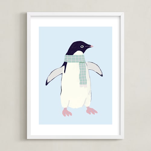 This is a antarctica nursery wall art by Cass Loh called adélie penguin 