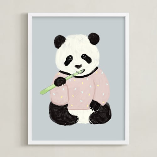 This is a cloud nursery wall art by Cass Loh called yum yum bamboo