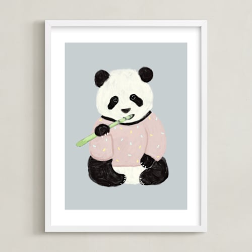 This is a cloud nursery wall art by Cass Loh called yum yum bamboo