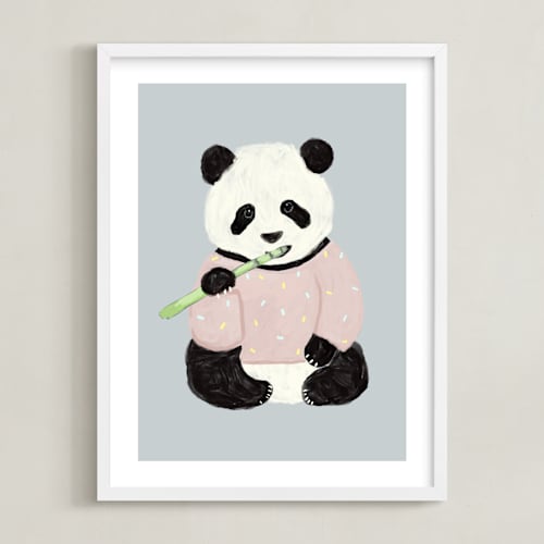 This is a cloud nursery wall art with standard by Cass Loh called yum yum bamboo