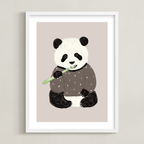 This is a choco nursery wall art by Cass Loh called yum yum bamboo