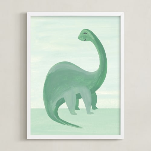 This is a forest nursery wall art by Teju Reval called painted dinos 1