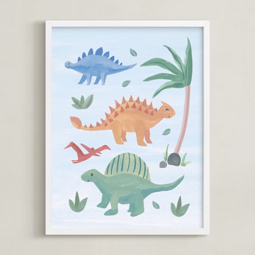 This is a ocean nursery wall art by Teju Reval called painted dinos 2