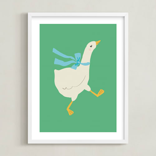This is a grass nursery wall art with standard by Lori Wemple called goose