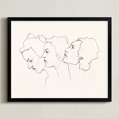 This is a eggshell white art by Kirsta Benedetti called three faces