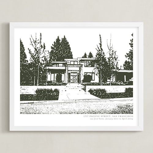 This is a olive shadow home wall art by Minted called house: custom print with text
