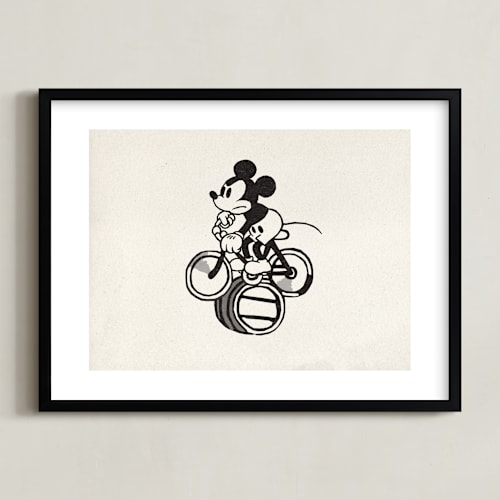 This is a craft disney art by Sumak Studio called mickey is riding the bicycle backwards