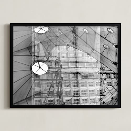This is a black & white art by katkerrart called la grande arche paris_photo collage