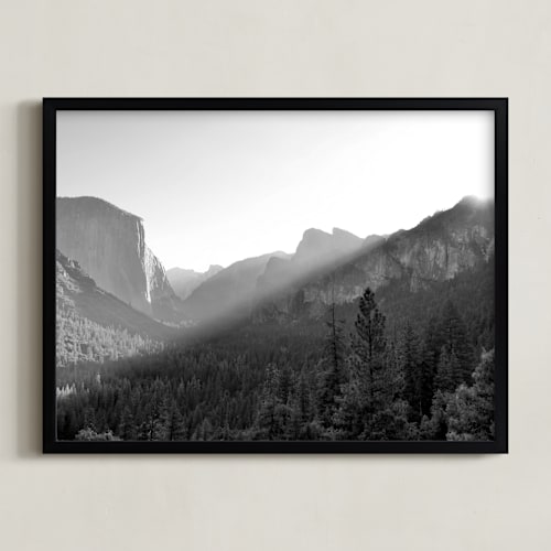 This is a black & white art by Sea and Sky called yosemite first rays