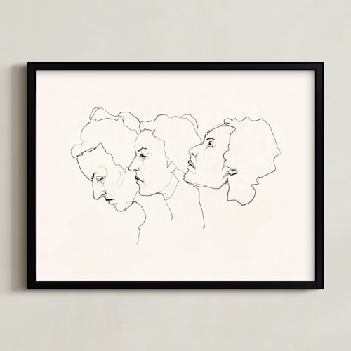This is a eggshell white art by Kirsta Benedetti called three faces
