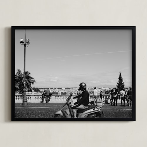 This is a black and white art by Becca Beers called rome vacay