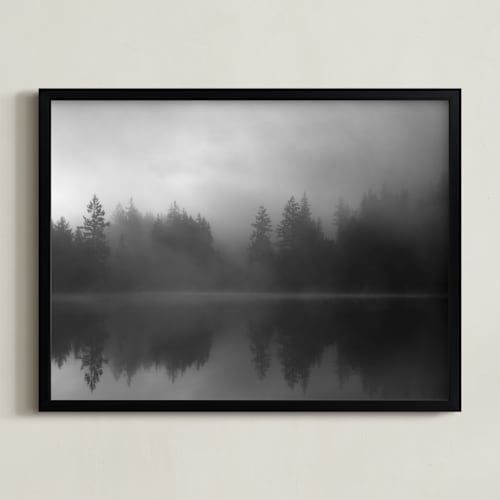 This is a grey art by Jennifer Morrow called fog reflection