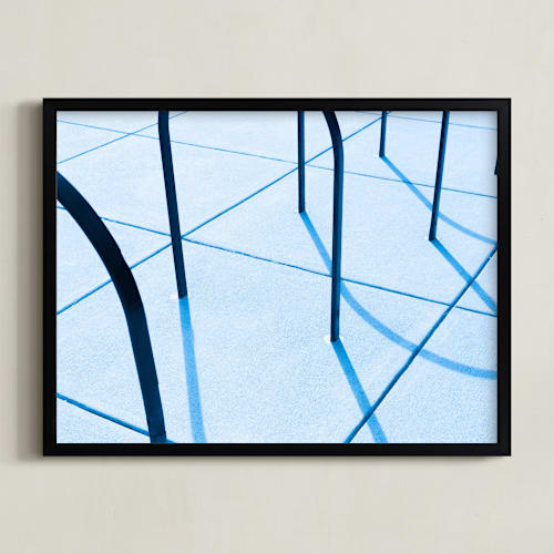 This is a pool blue art by Megan Monismith called curves and lines