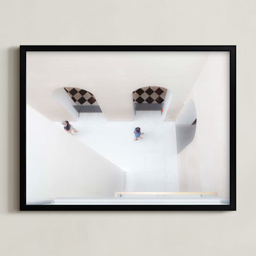 This is a white art by Gail Schechter called look down