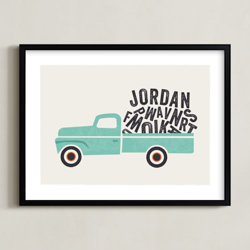 This is a seafoam personalized art for kids by Karidy Walker called heavy load