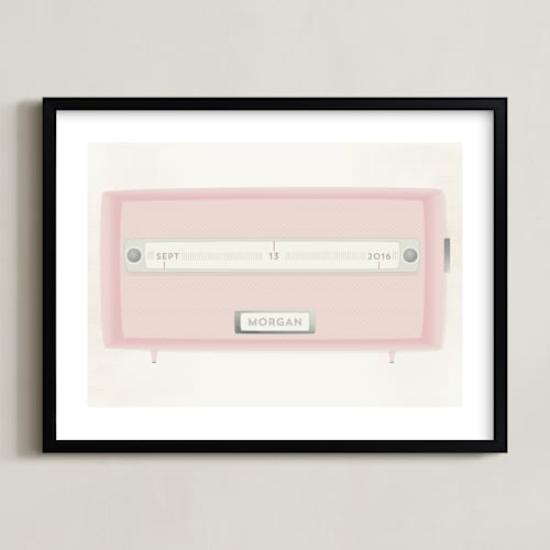 This is a cotton candy personalized art for kids by Grace Kreinbrink called vintage radio
