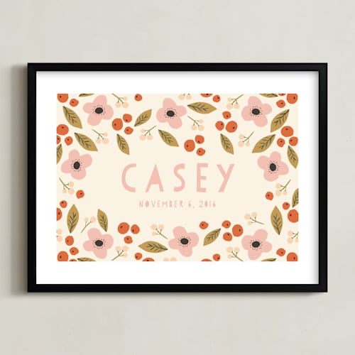 This is a berry personalized art for kids by Haley McCoy called pink lemonade