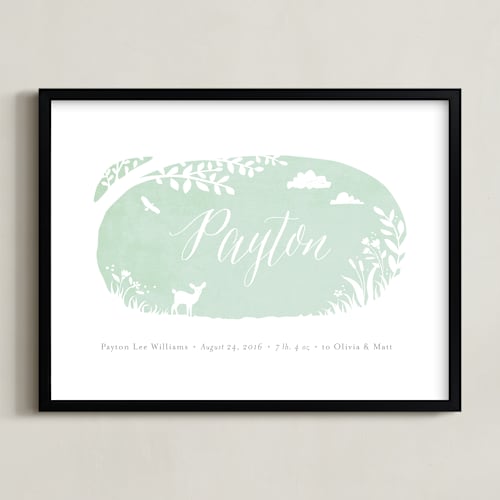 This is a seaglass personalized art for kids by Jennifer Wick called meadow fawn