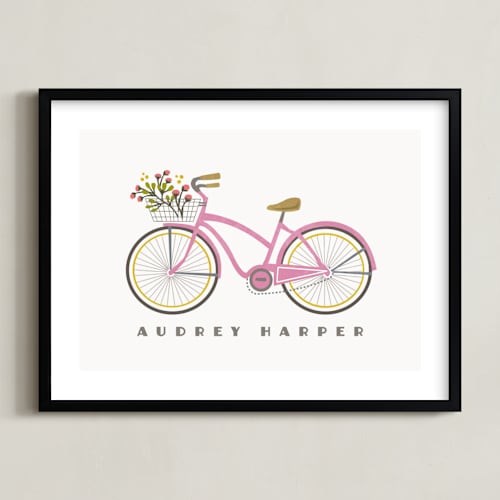 This is a violet personalized art for kids by Karidy Walker called beach cruiser