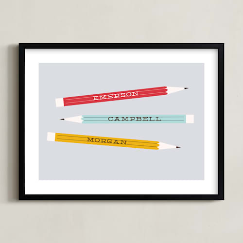 This is a teachers apple personalized art for kids by Carolyn MacLaren called studious
