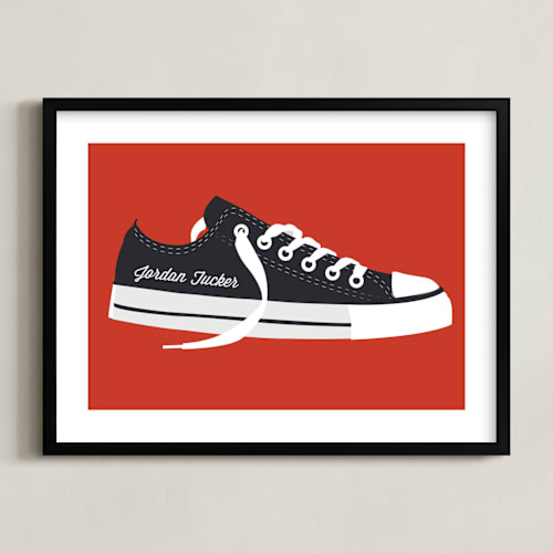 This is a awesome red personalized art for kids by Katie Zimpel called cool shoe