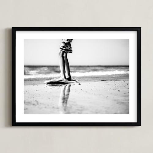 This is a black & white kids wall art by Kate Dailey called skimming through summer