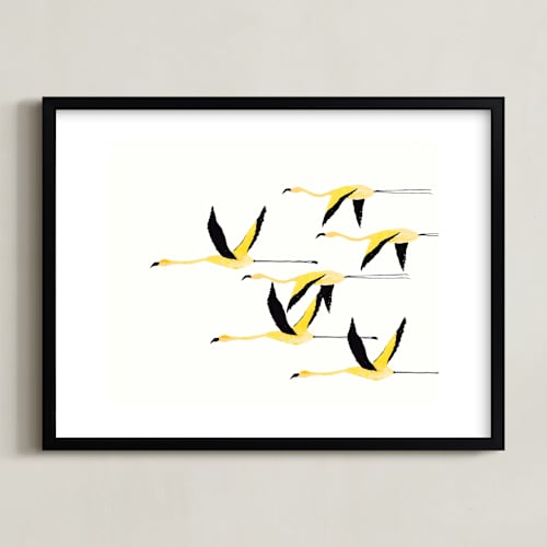 This is a sunshine kids wall art by Anee Shah called flyymingos