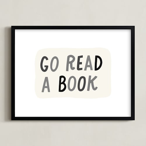 This is a ink kids wall art by Rachel K. Swanson called go read a book