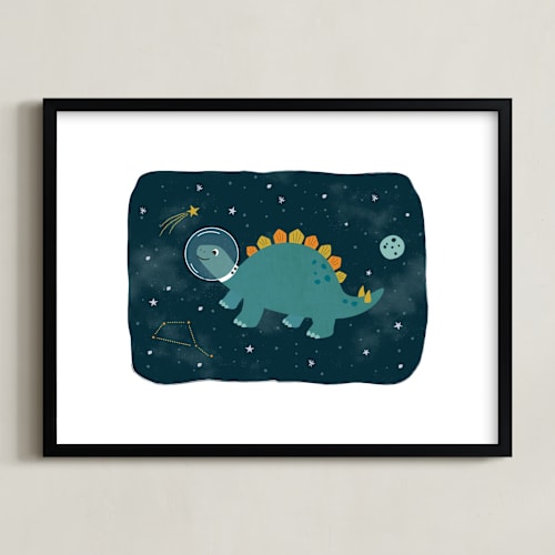 This is a jurassic art by Annie Holmquist called dinos in space 2
