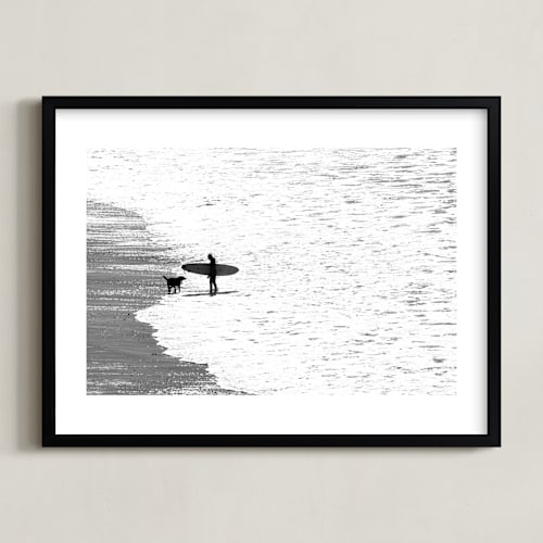 This is a pebble art by Leslie Le Coq called beach dog