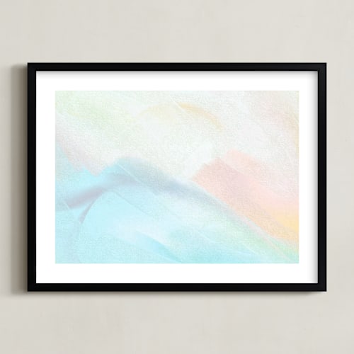 This is a mint melon art by AYR called pastel mountains