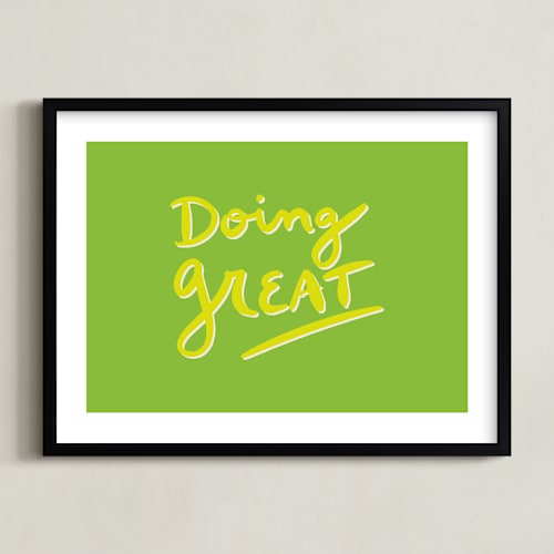 This is a brat green art by Erika Firm called doing great