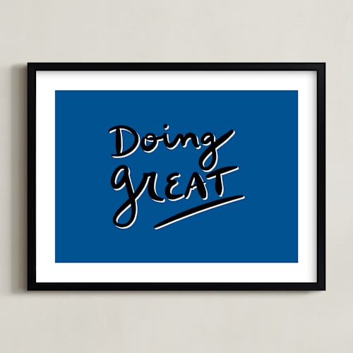 This is a capri blue art by Erika Firm called doing great