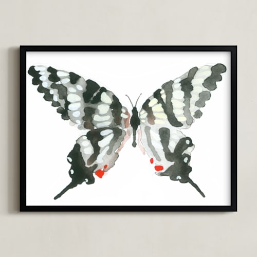 This is a ebony art by Betty Hatchett called zebra swallowtail